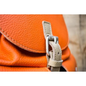 SAC A DOS CUIR ORANGE | Font-Romeu 